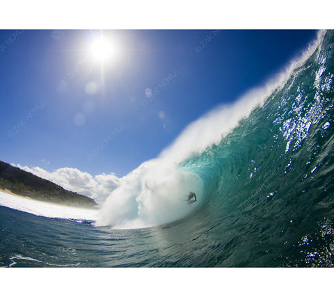 The famous face of pipeline, captured by wave photographer Zak Noyle