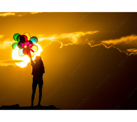 Sunset photo of girl in Hawaii