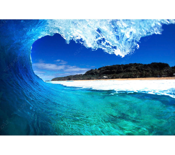 Surf photo from inside the barrel at Pupukea surf break on Oahu