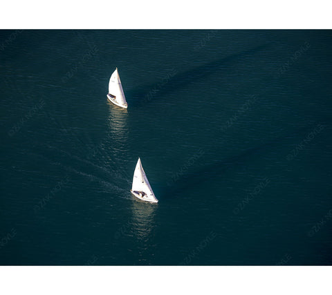 High Contrast Photograph of sail boats in Waikiki