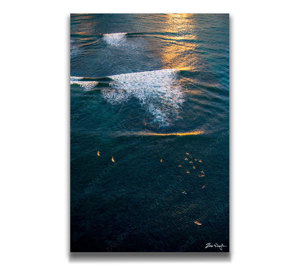 Image of surfers from above in Waikiki