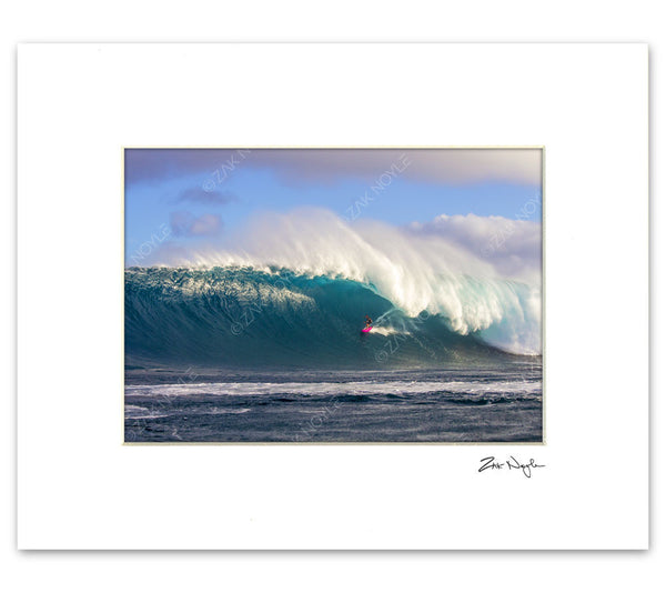 Zak Noyle image of a surfer on a large wave